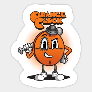 Orange clock Sticker